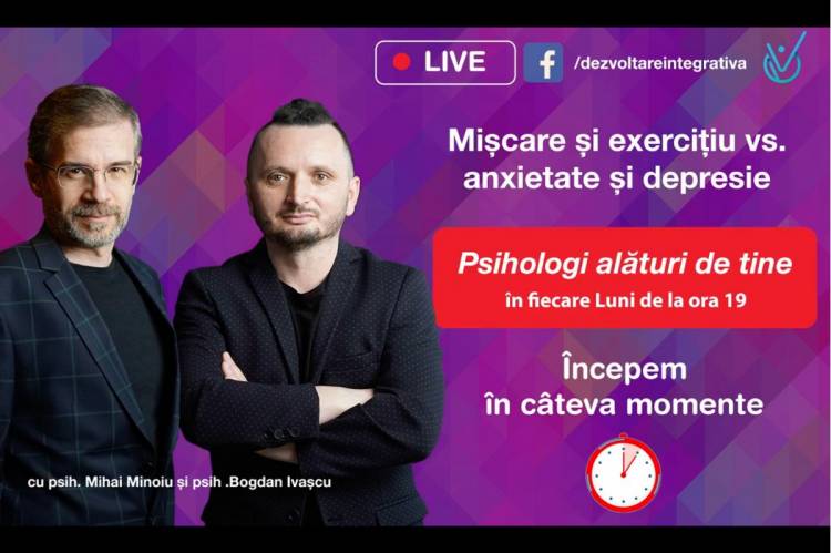 #PsihologiAlaturideTine - Miscare și exercitiu vs anxietate si depresie - Live recording